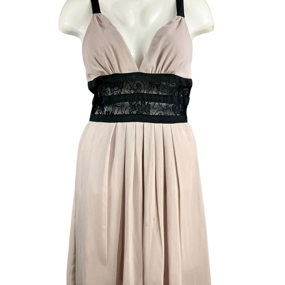 Jealous Tomato Women's Black/Tan Sweetheart Lace Back Lined Hi/Low Dress S - Picture 4 of 9